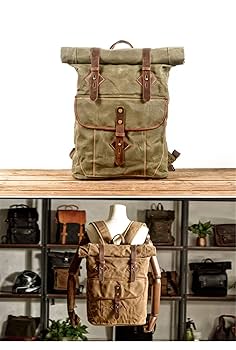 BROOKSCYCLEBAGSオリーブグリーン キャンバス ロールトップリュック Amazon.co.jp: Brompton Borough ロールトップバッグ - オリーブ